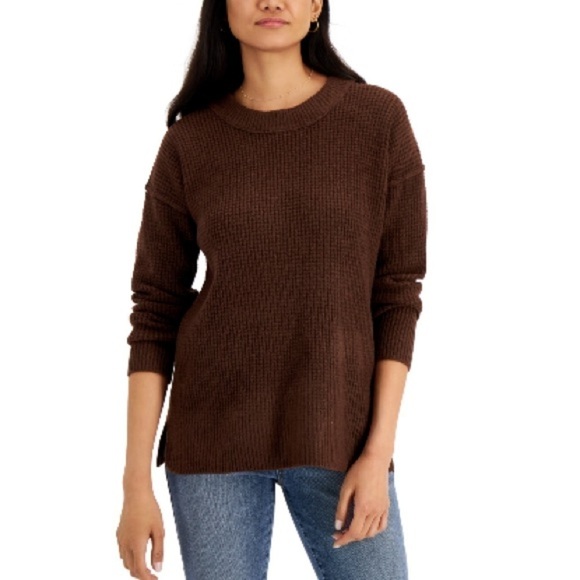 Hippie Rose Juniors Waffle-Knit Thermal Tunic Sweater - Picture 2 of 8